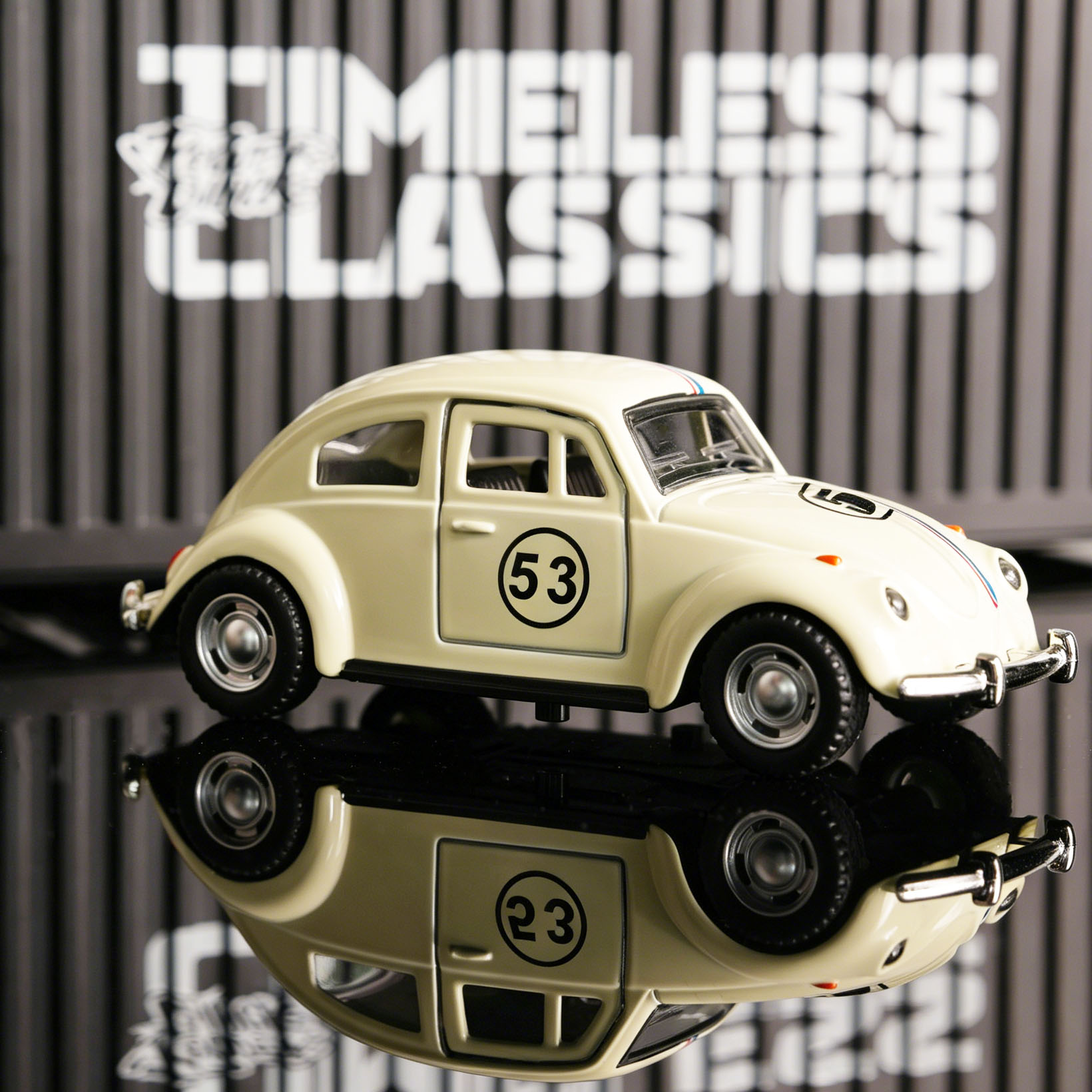 Kids Toys Car - 1:32 White No.53 Beetle Diecast Race