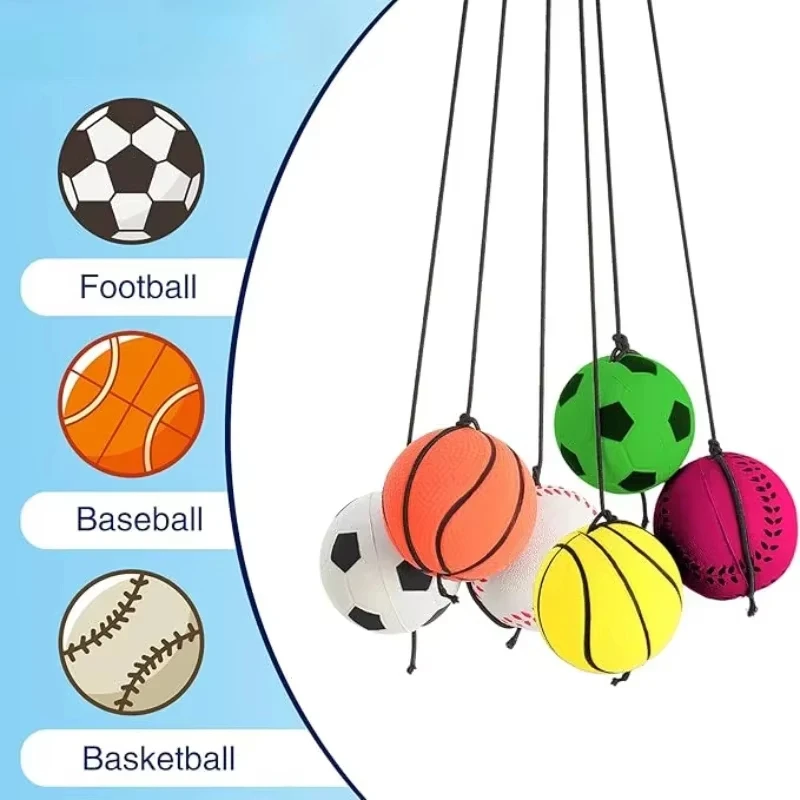 Kids Yoga Toys - Elastic Return Sponge Ball Nylon String