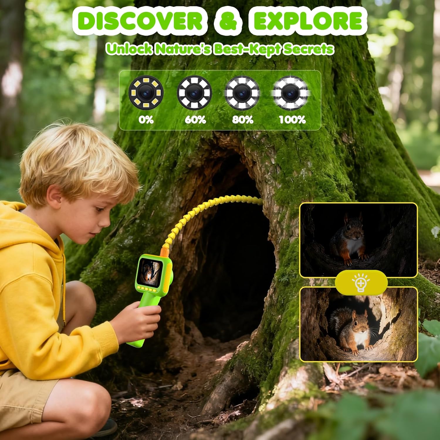 Kids Toys 3 Year Old - Endoscope for Kids, Borescope Snake Camera