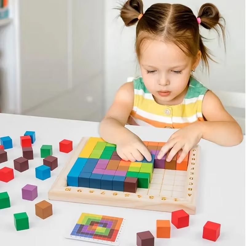 Kids Toys Under 100 - Montessori Color Counting Building Block Wooden