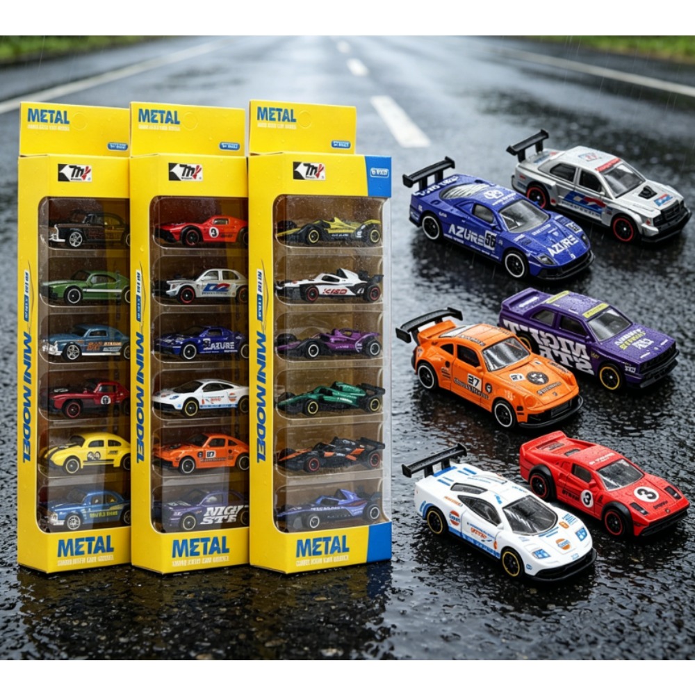 Kids Toys Amazon - 6Pcs Alloy Retro Racing Car Set