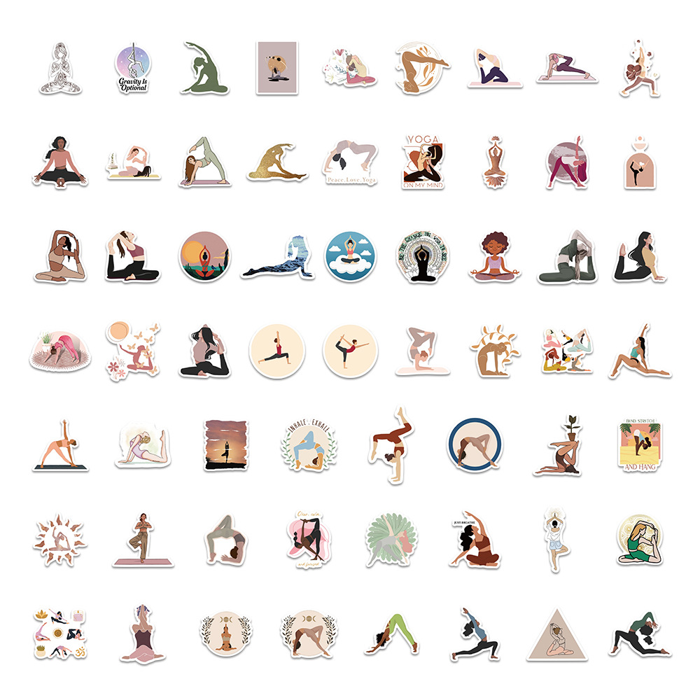 60PCS Aesthetic Yoga Stickers  - đánh giá và giá Kids Yoga Toys