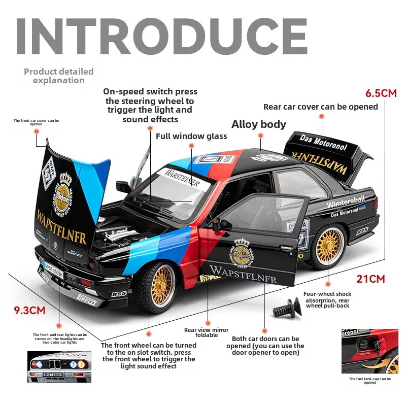 Simulation 1:24 BMW M3 Racing  - đánh giá và giá Kids Toys Under 100